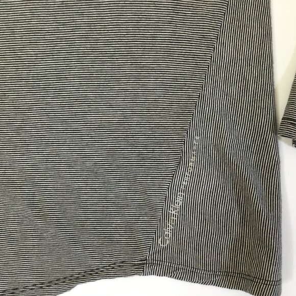 CALVIN KLEIN Women XL Stripe Long Sleeve Performance Top Athleisure Gray Shirt - Picture 7 of 9